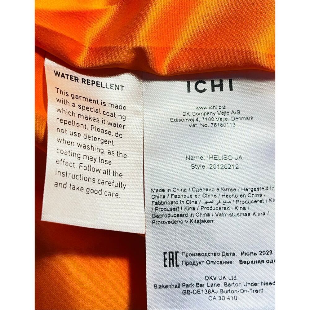 Anthropologie ICHI IHELISO JA Bomber Jacket size 38 Orange Full zip unisex - Picture 9 of 13